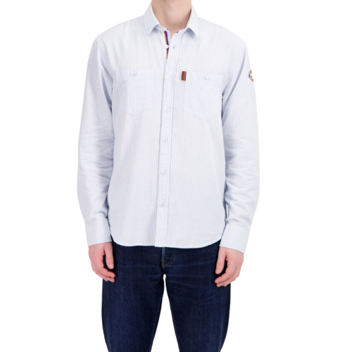 Gulf Striped Classic Blue Shirt Men