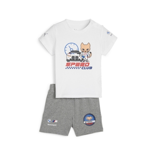 BMW MOTORSPORT Puma Kid's Kit T-Shirt et Short - white PUM24_SET_SPE
