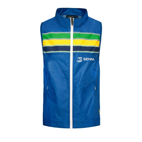 Ayrton Senna sleeveless vest in blue for men
