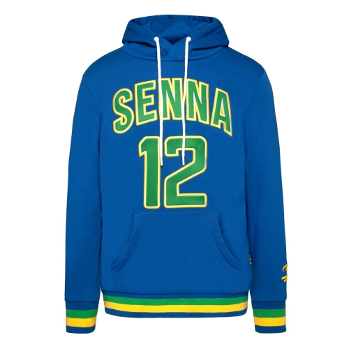 Ayrton Senna Collegiate Hoodie in Blue for Men