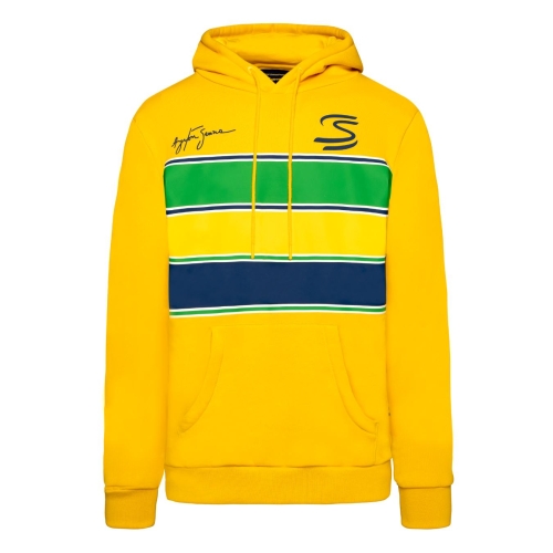Ayrton Senna Stripe Hoodie in yellow for Men
