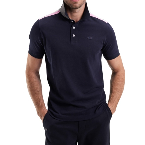 Navy Short Sleeve Polo with Compass Rose - Eden Park