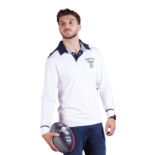 Ruckfield Polo Manches Longues French Rugby Club White
