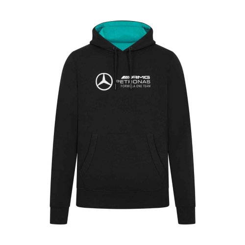 MERCEDES AMG Logo Men's Hooded Sweatshirt - Black MGP24_SWH_LOG