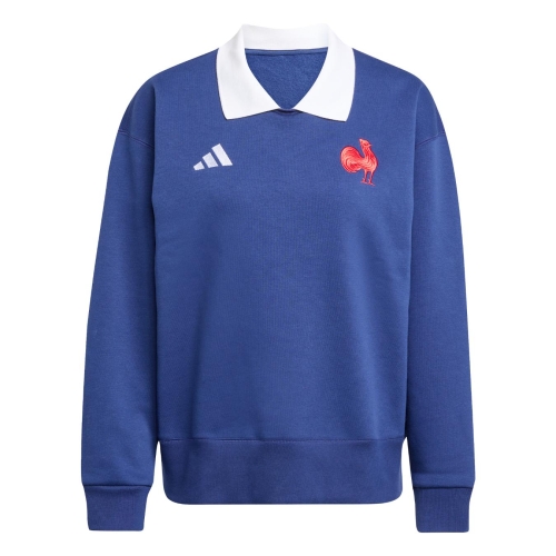 France Rugby Women’s Culture Supporter Sweatshirt Navy Blue FFR Adidas