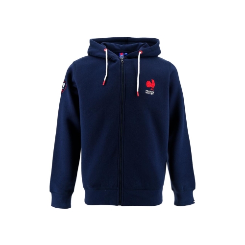 XV de France Zip-Up Hoodie Logo Navy Blue