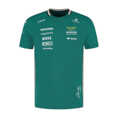 Men Aston Martin F1 T-Shirt Fernando Alonso Green