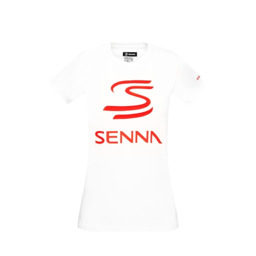 Ayrton Senna Legacy Logo T-Shirt in White Color for Women