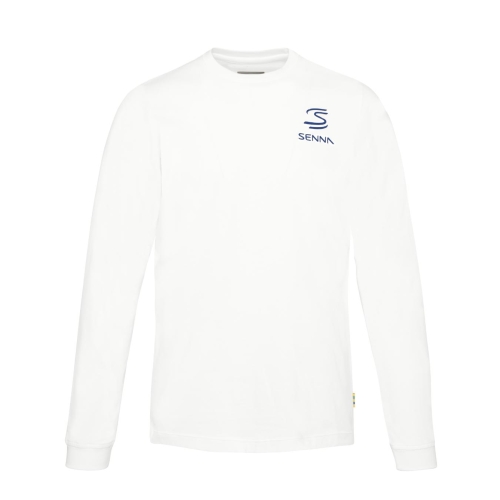 Ayrton Senna Long Sleeve T-Shirt in White for Men