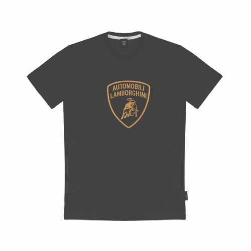 LAMBORGHINI men's large logo tshirt - Black
