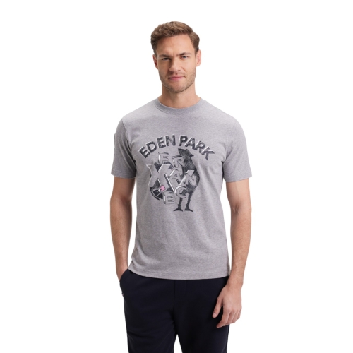 T-Shirt Manches Courtes Gris Sérigraphie XV De France Eden Park