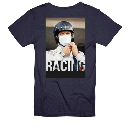 STEVE MCQUEEN Hero Seven Printemps Racing Men's T-shirt - Blue