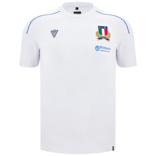 T-Shirt Supporter Italie Rugby Blanc 25/26 - Macron