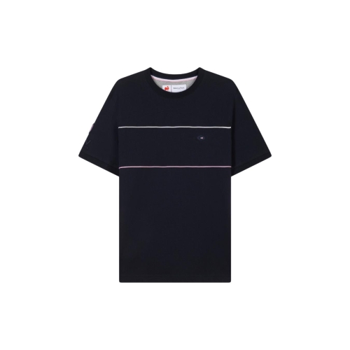 Navy Cotton T-Shirt Piping XV France Eden Park
