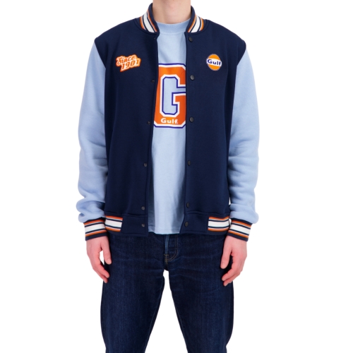 Gulf Teddy Varsity Navy Blue Jacket Men