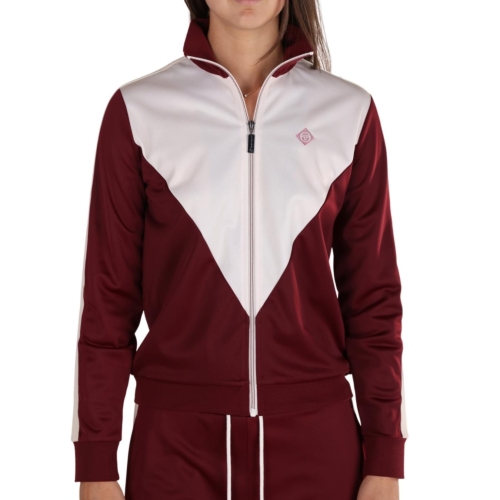 Sergio Tacchini Ortigia Tracktop White Burgundy Jacket For Women