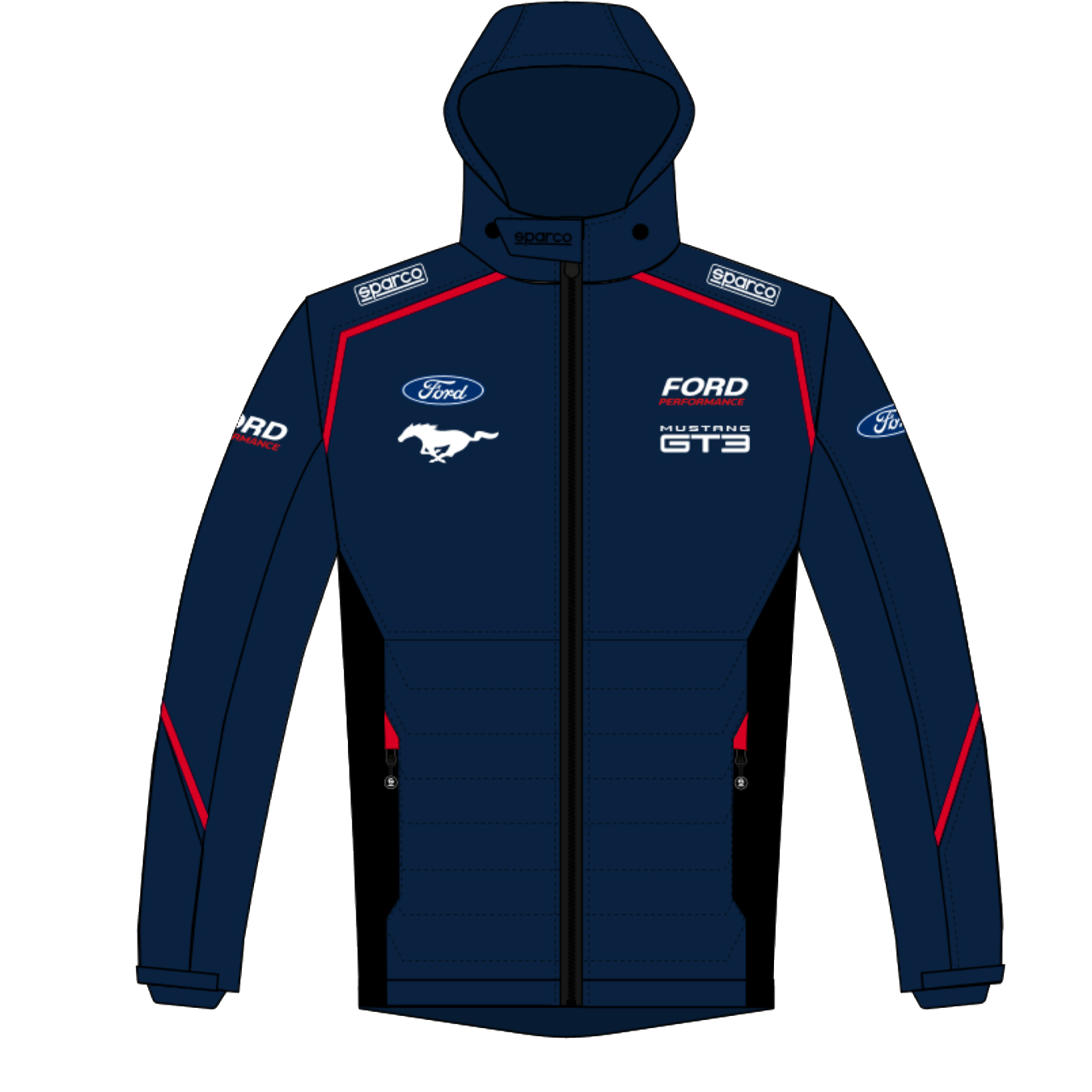 Mustang GT3 Sparco Hoodie Jacket en vente sur Made in Sport